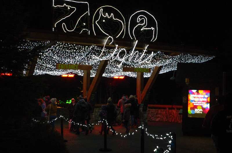 The Entrance to the Oregon Zoo Lights.
