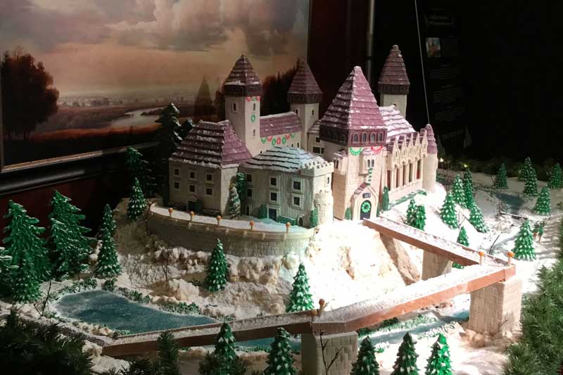 Side view of the Benson Gingerbread house highlighting the lake.