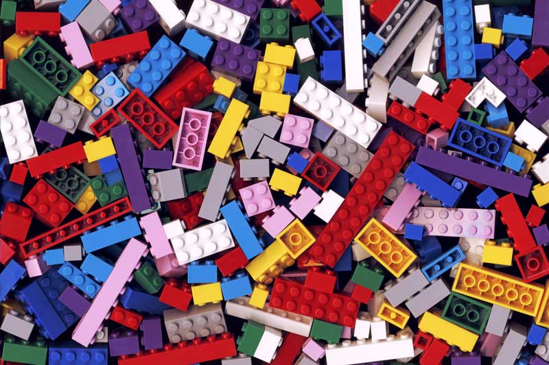 Legos in a spread.